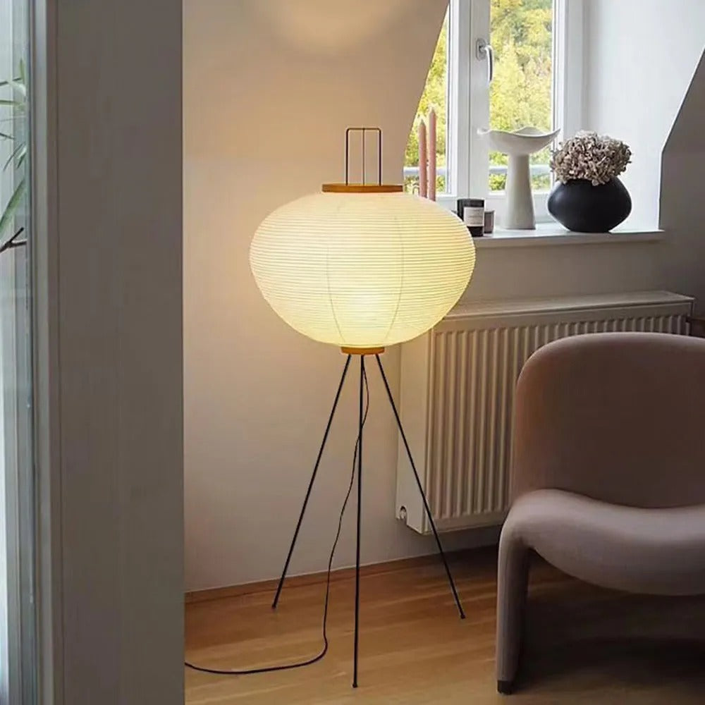 Minimalist Tripod Lantern Floor Lamp, White – Home Decor, Ambient Lighting