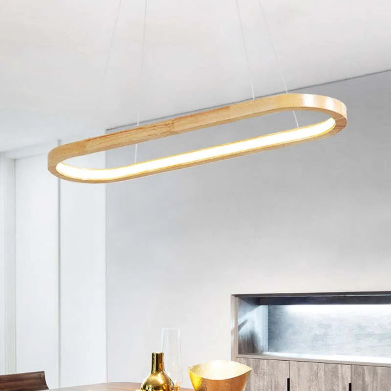 Oval Wooden Pendant Light – Modern Home Decor, Stylish Lighting