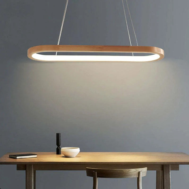 Oval Wooden Pendant Light – Modern Home Decor, Stylish Lighting